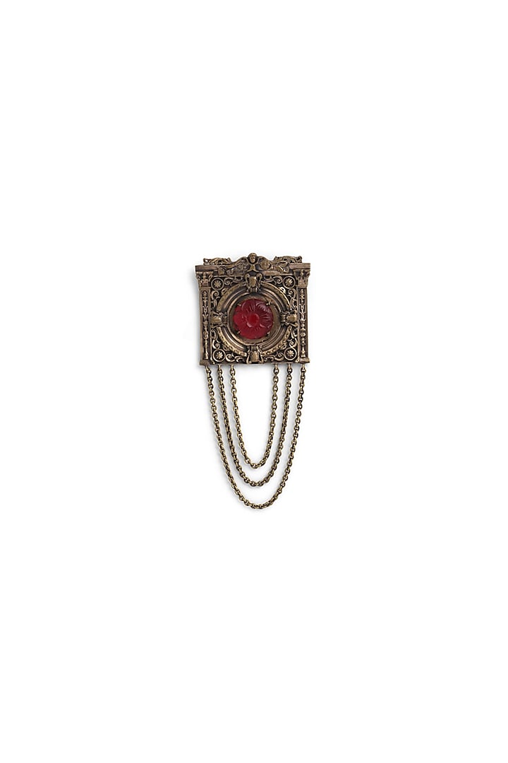 Antique Gold Brooch With Glass Stone by Cosa Nostraa