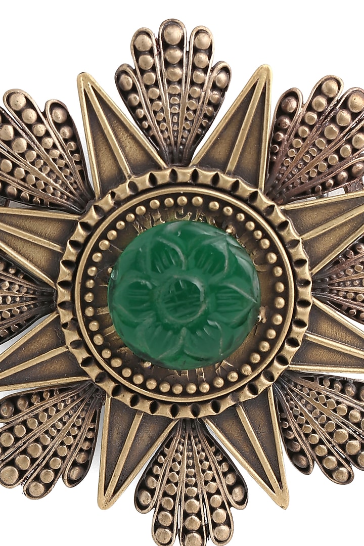 Antique Gold Coin Brooch With Glass Stone by Cosa Nostraa at Pernia's Pop Up Shop