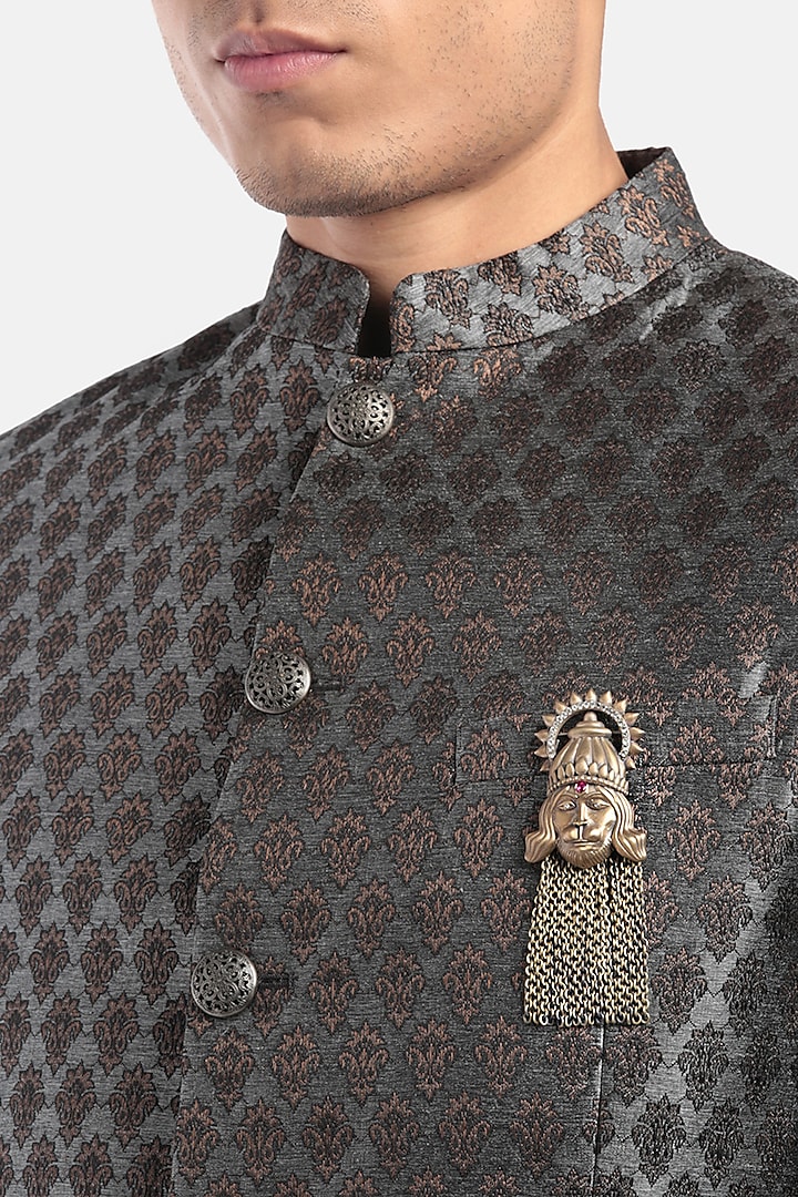 Antique Gold Lord Hanuman Brooch With Dangling Chains by Cosa Nostraa at Pernia's Pop Up Shop