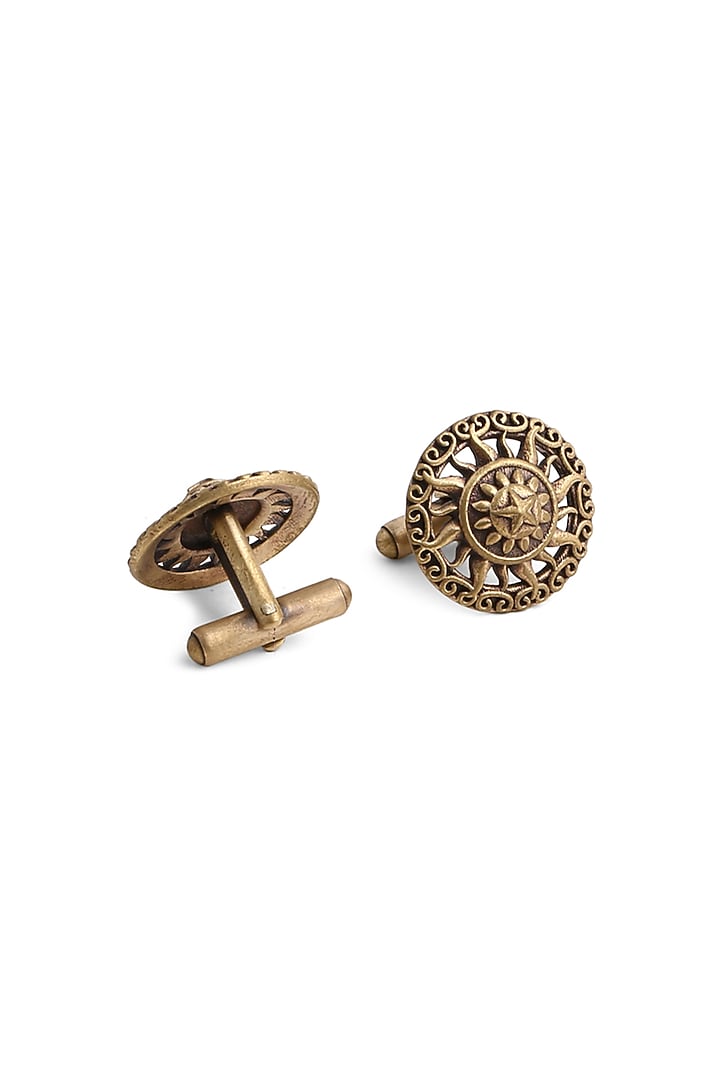Antique Gold Sun Cufflinks by Cosa Nostraa at Pernia's Pop Up Shop