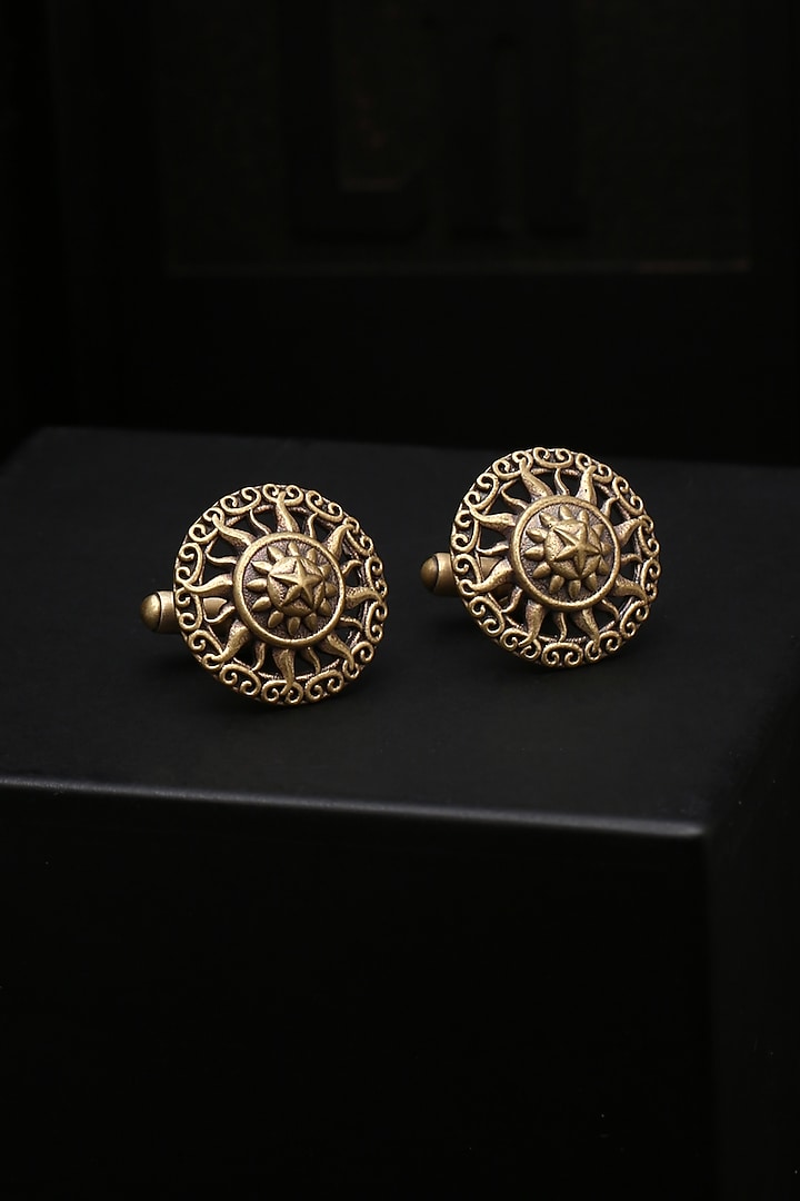 Antique Gold Sun Cufflinks by Cosa Nostraa at Pernia's Pop Up Shop