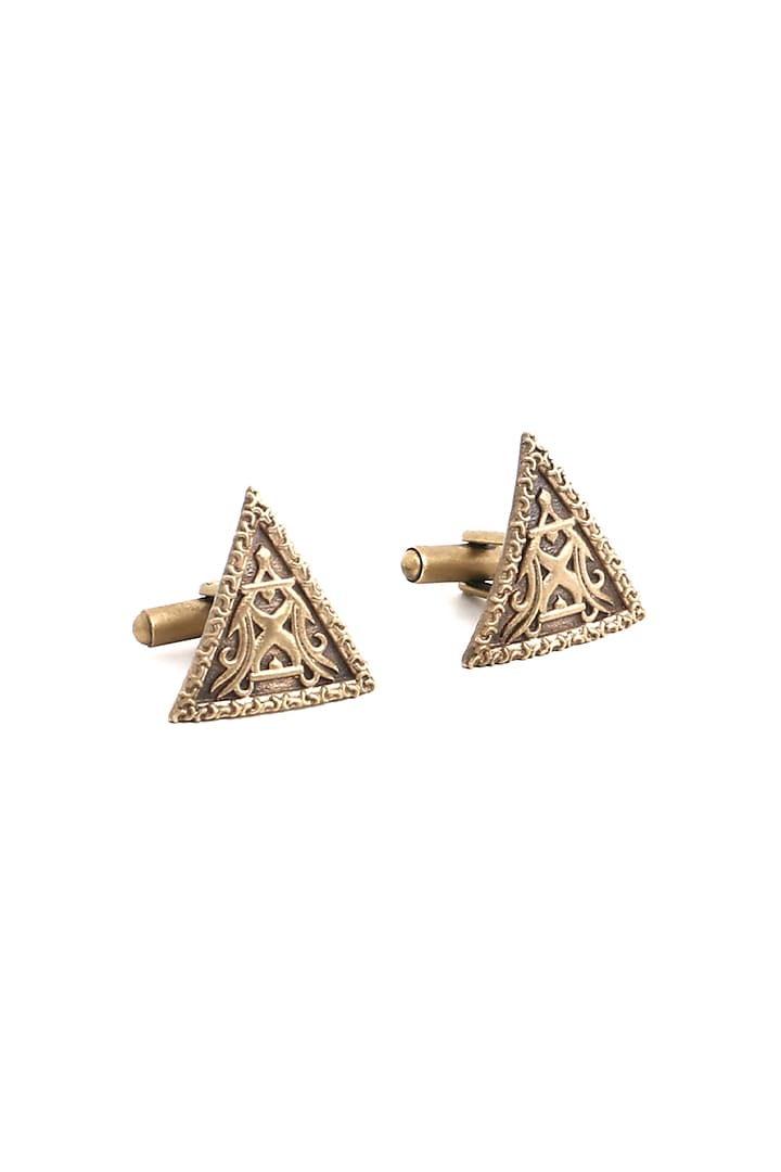 Antique Gold Shield Cufflinks by Cosa Nostraa
