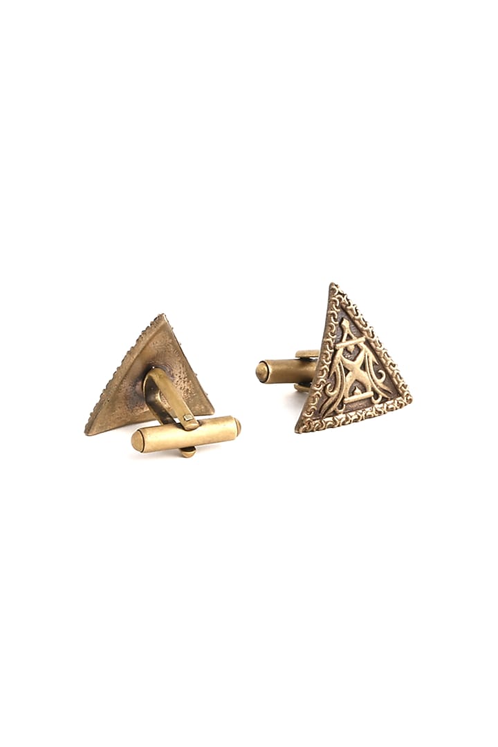 Antique Gold Shield Cufflinks by Cosa Nostraa at Pernia's Pop Up Shop