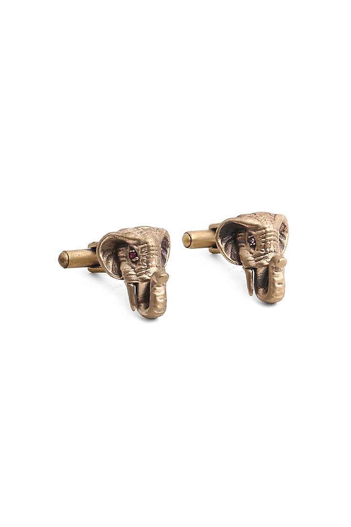 Antique Gold Elephant Cufflinks by Cosa Nostraa