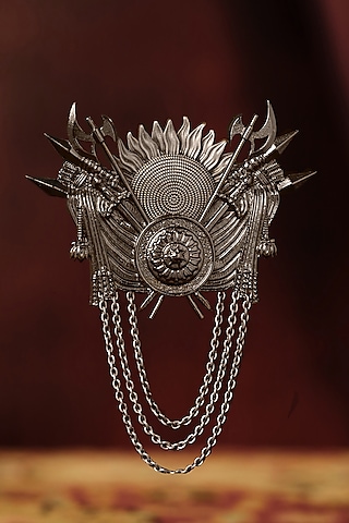 Antique Black Finish Dangling Brooch by Cosa Nostraa