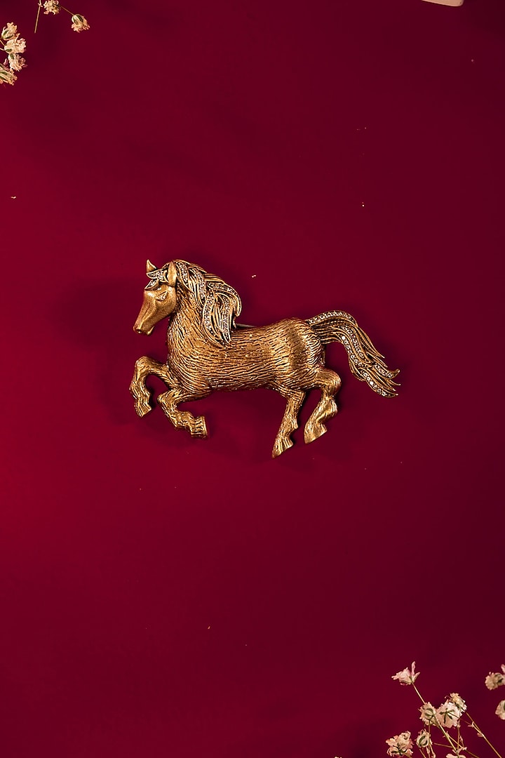 Antique Gold Finish Mustang Brooch by Cosa Nostraa