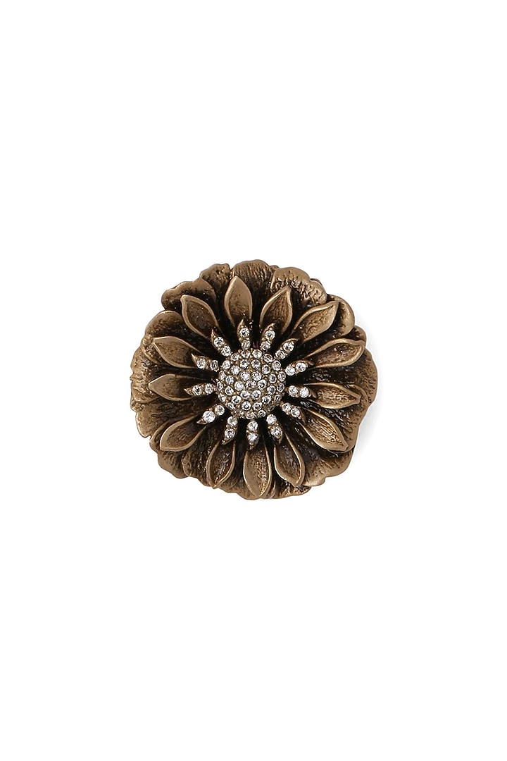 Antique Gold Handwork Floral Buttons (Set of 5) by Cosa Nostraa at Pernia's Pop Up Shop