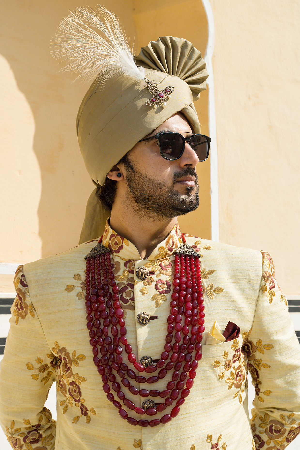 Antique Gold Finish Stone Handcrafted Kalangi by Cosa Nostraa