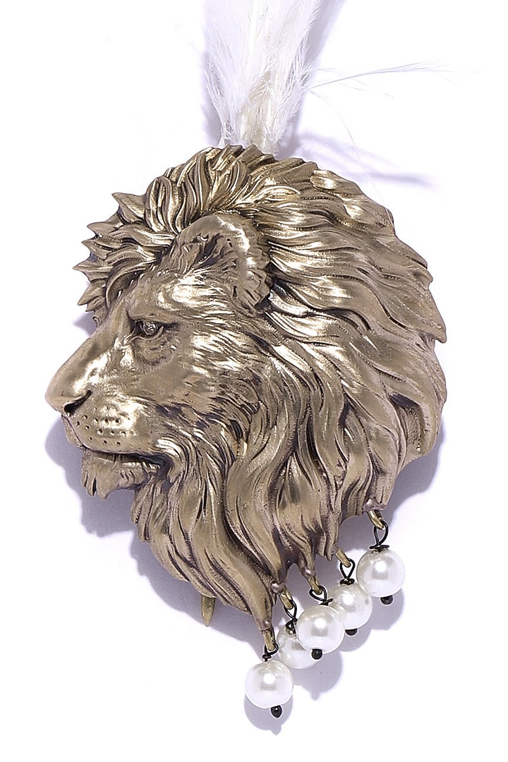 Antique Gold Finish Lion Kalangi by Cosa Nostraa at Pernia's Pop Up Shop