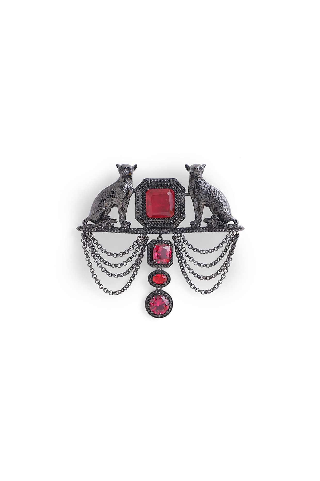 Grey Brass Cheetah Brooch by Cosa Nostraa