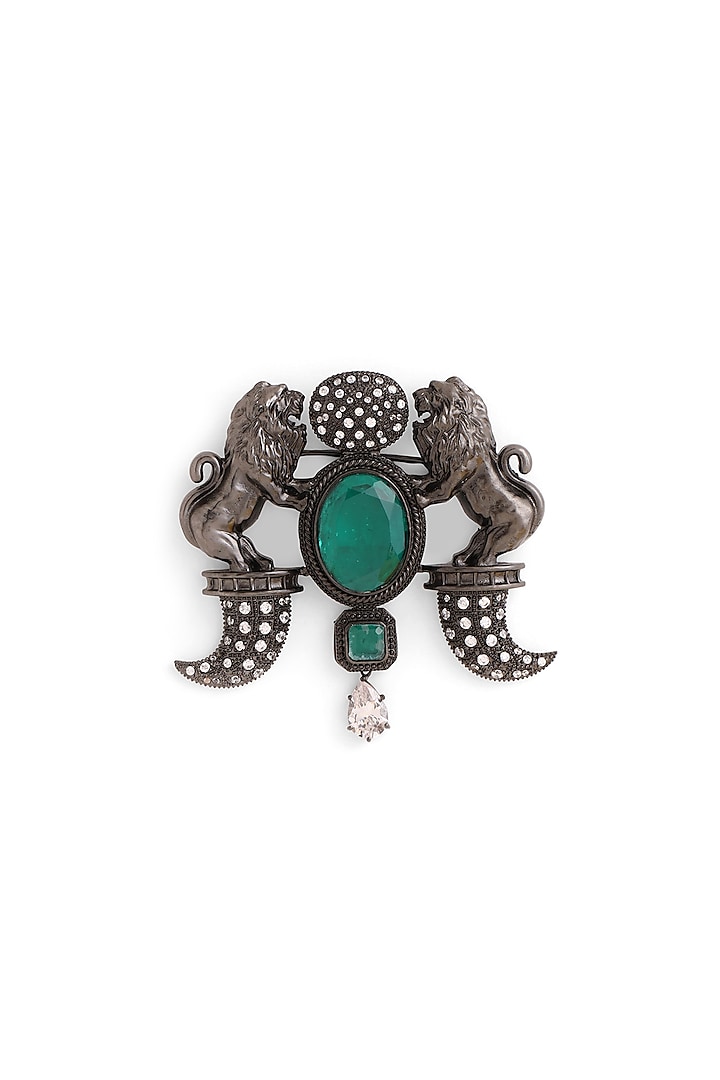 Grey Brass Lion Brooch by Cosa Nostraa