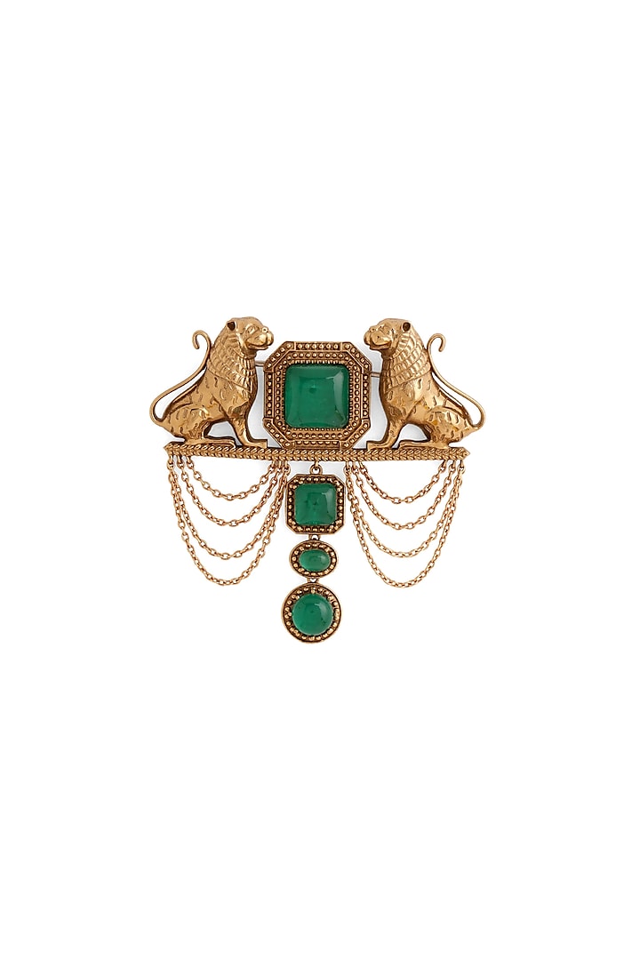 Gold Brass Brooch by Cosa Nostraa