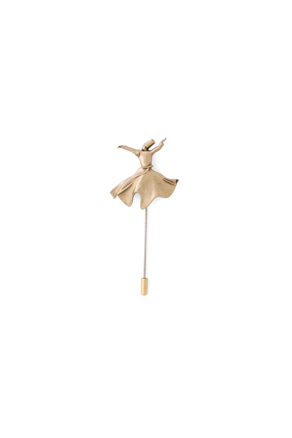 Antique Gold Brass Dancing Girl Lapel Pin by Cosa Nostraa