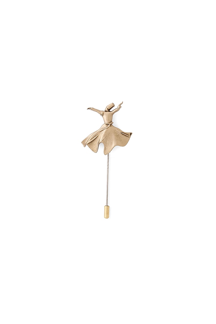 Antique Gold Brass Dancing Girl Lapel Pin by Cosa Nostraa