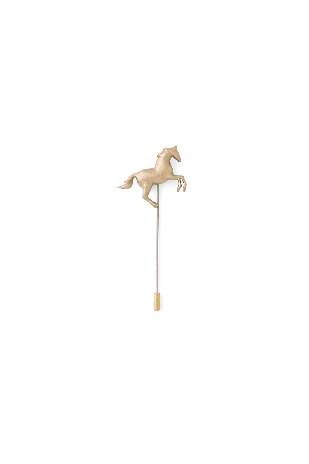 Antique Gold Brass Stallion Star Lapel Pin by Cosa Nostraa