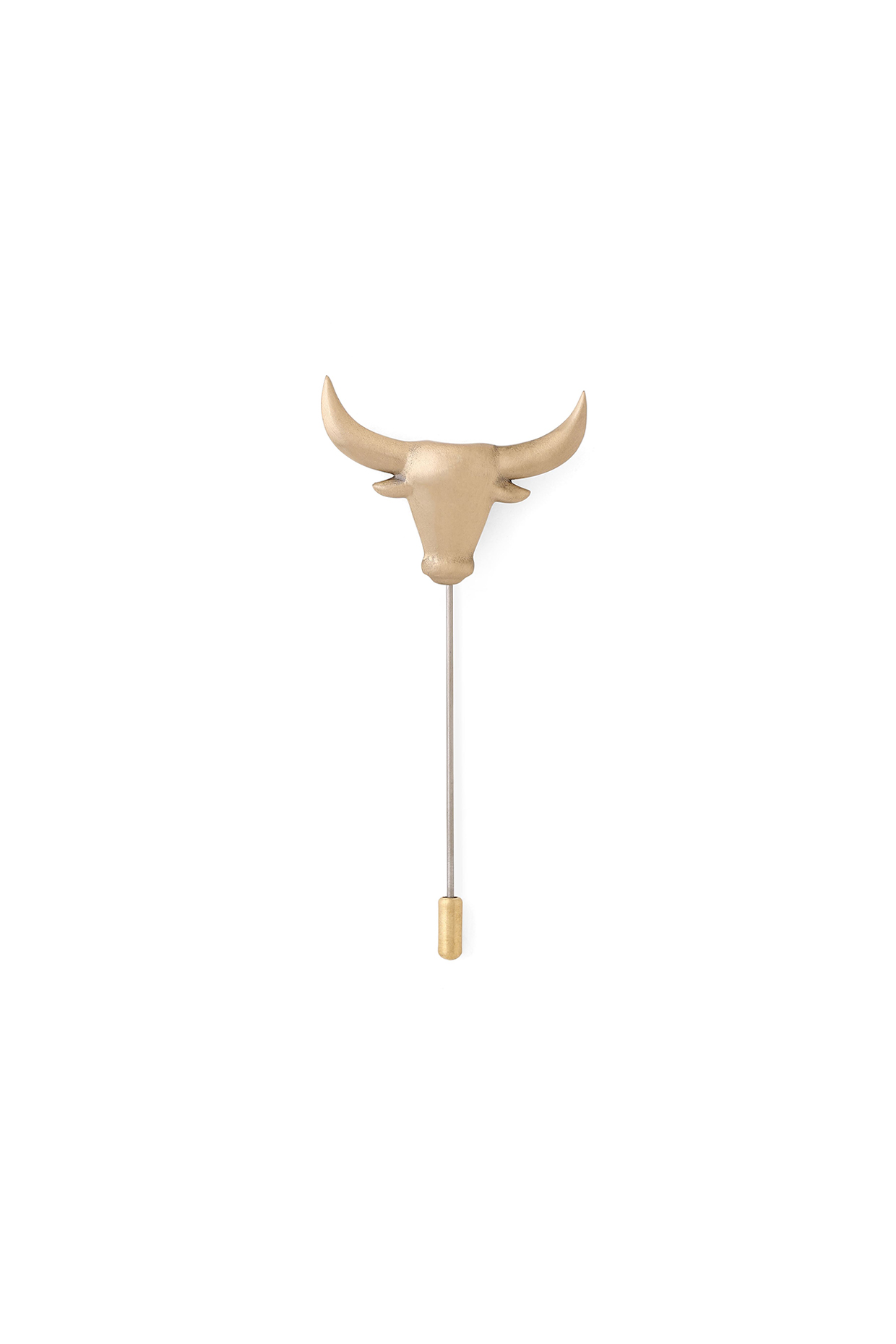 Antique Gold Brass Bull Lapel Pin by Cosa Nostraa