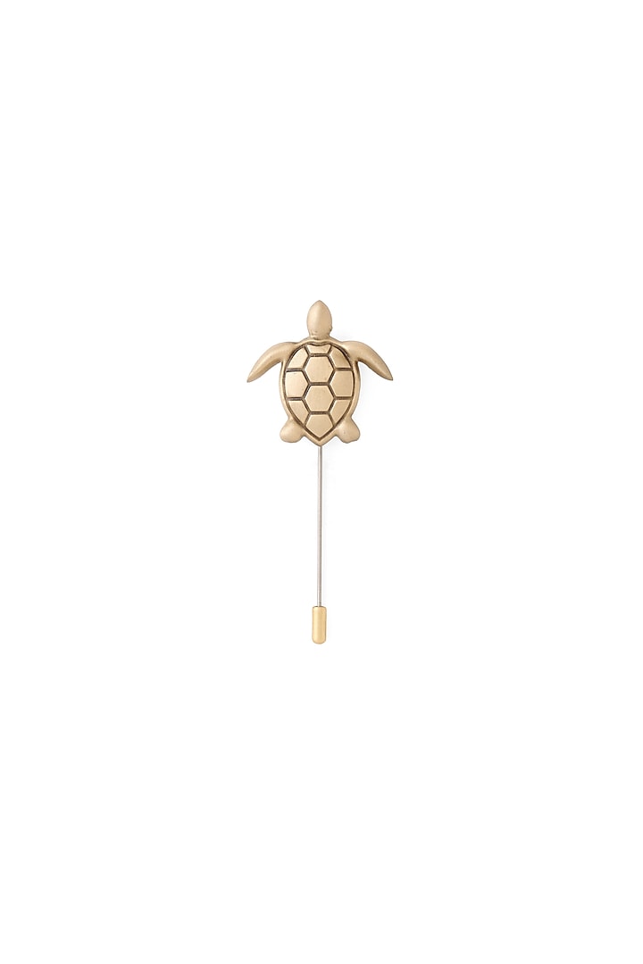 Antique Gold Brass Turtle Twist Lapel Pin by Cosa Nostraa