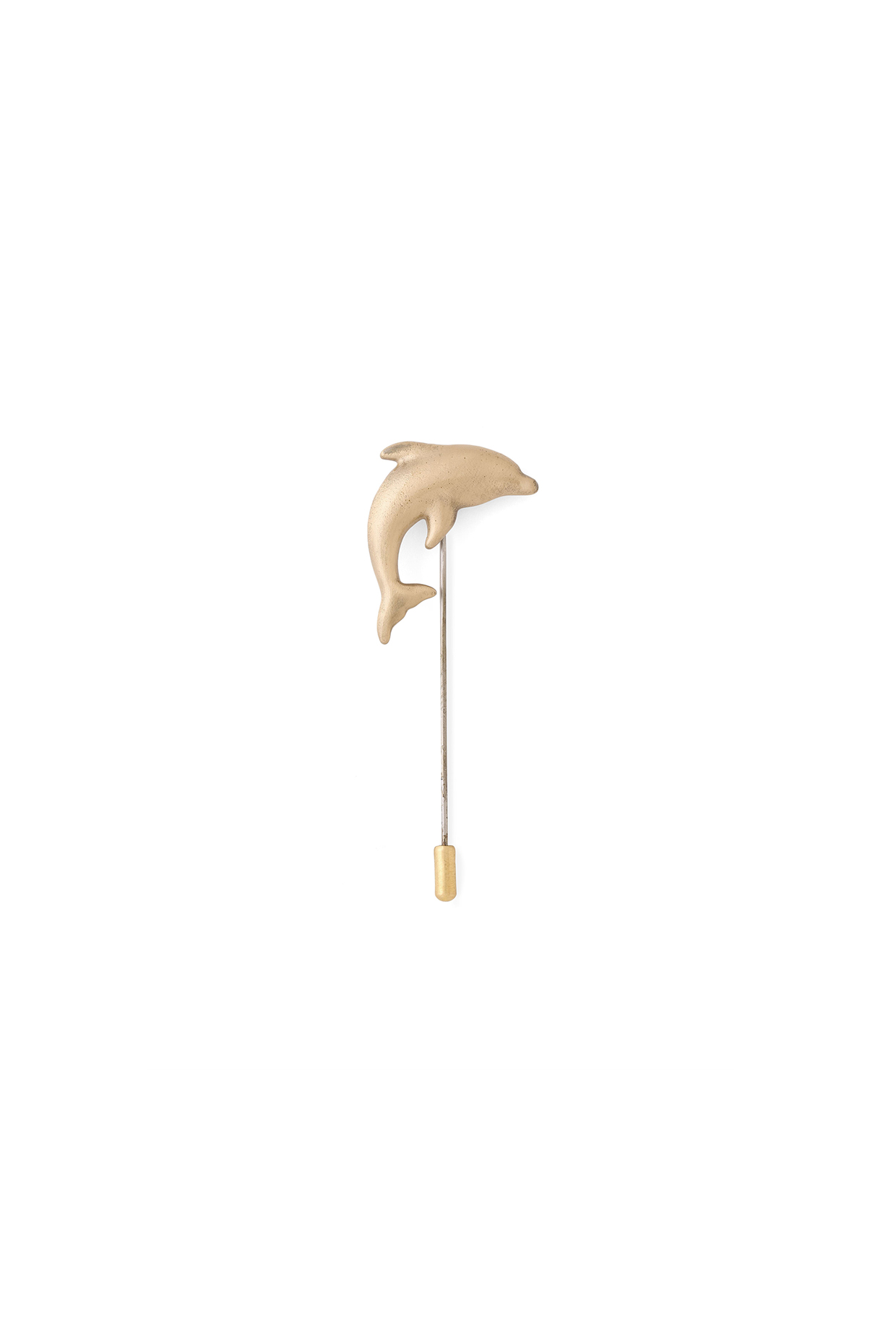 Antique Gold Brass Cool Dolphin Lapel Pin by Cosa Nostraa