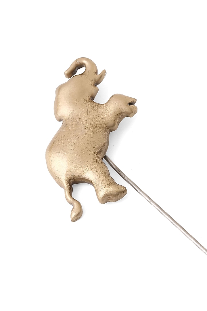 Antique Gold Brass Happy Elephant Lapel Pin by Cosa Nostraa at Pernia's Pop Up Shop