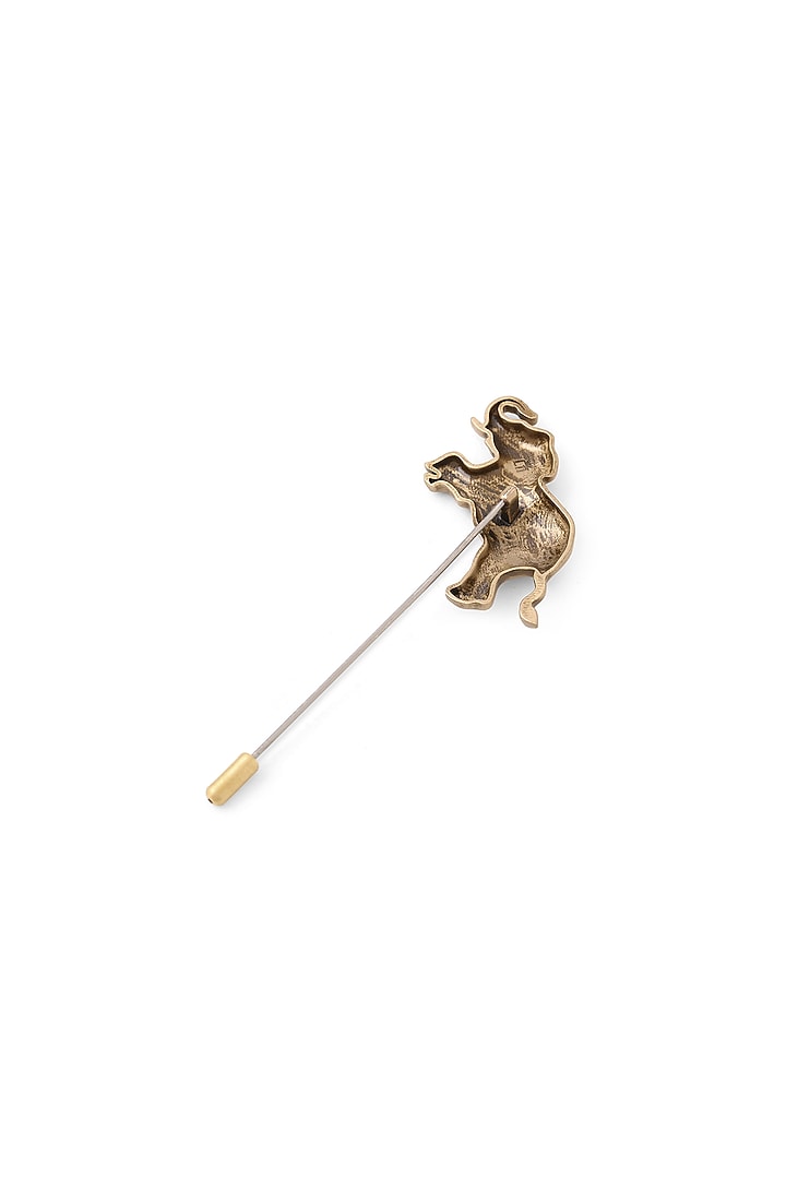 Antique Gold Brass Happy Elephant Lapel Pin by Cosa Nostraa at Pernia's Pop Up Shop