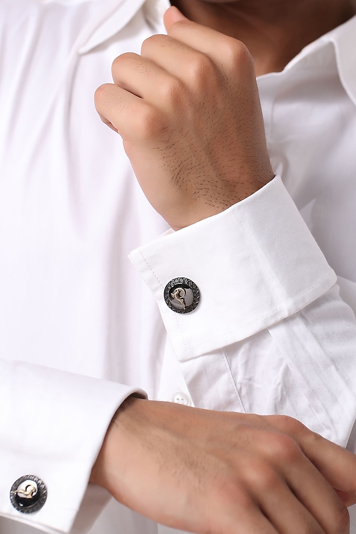 Grey Brass Great Capricorn Cufflinks by Cosa Nostraa at Pernia's Pop Up Shop