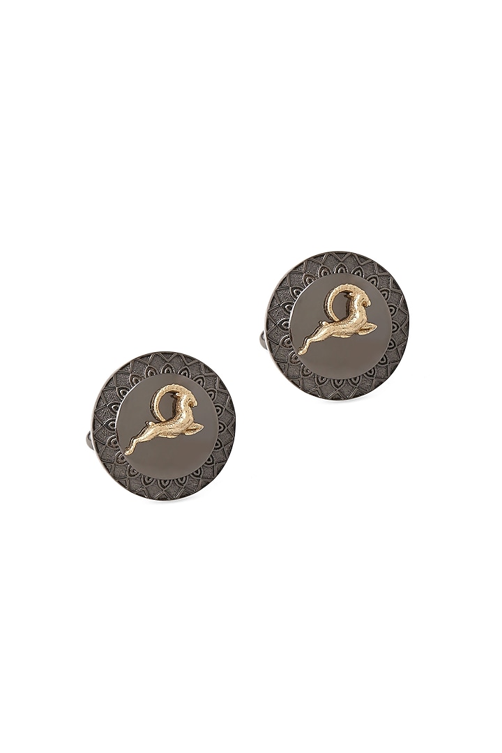 Grey Brass Great Capricorn Cufflinks by Cosa Nostraa at Pernia's Pop Up Shop