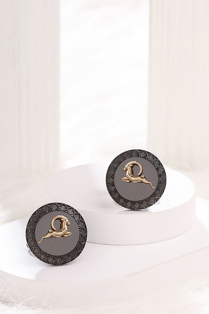 Grey Brass Great Capricorn Cufflinks by Cosa Nostraa at Pernia's Pop Up Shop