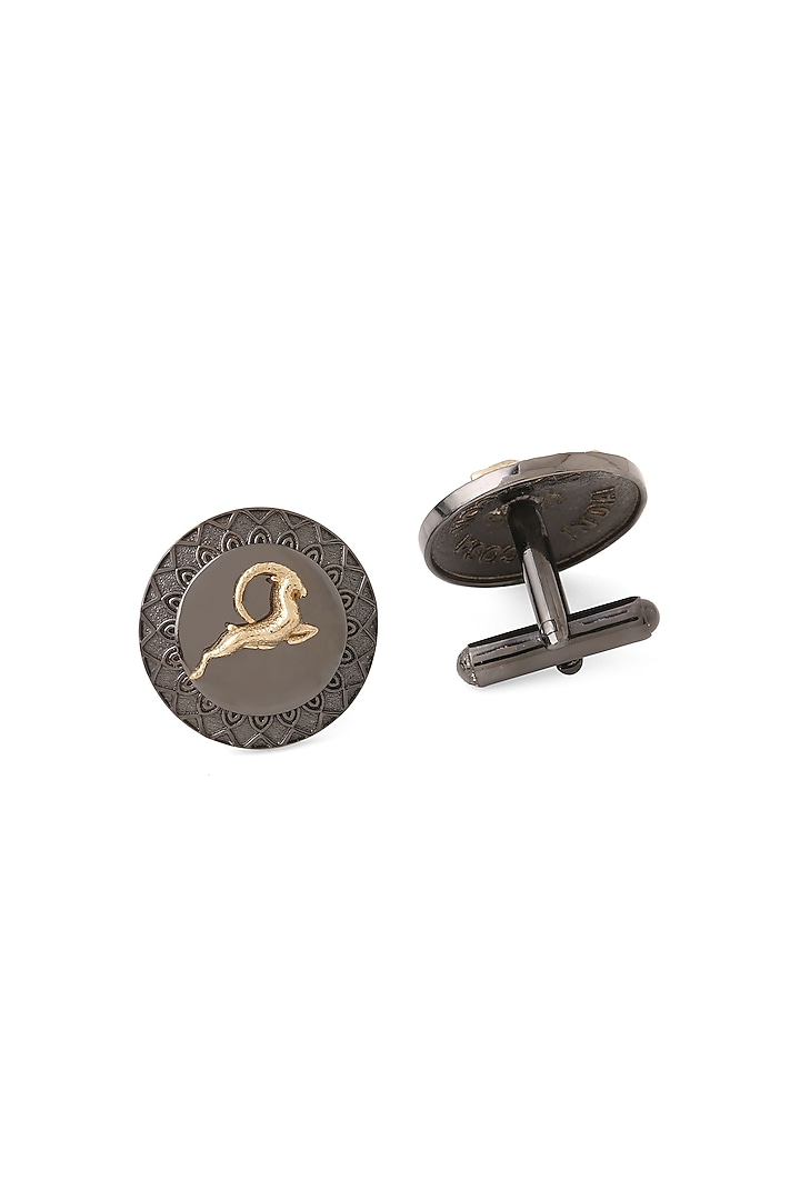 Grey Brass Great Capricorn Cufflinks by Cosa Nostraa at Pernia's Pop Up Shop