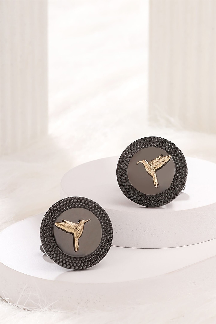 Grey Brass Flight Delight Cufflinks by Cosa Nostraa at Pernia's Pop Up Shop