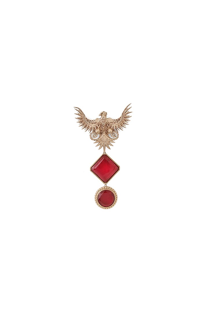 Gold Brass Phoenix Brooch by Cosa Nostraa
