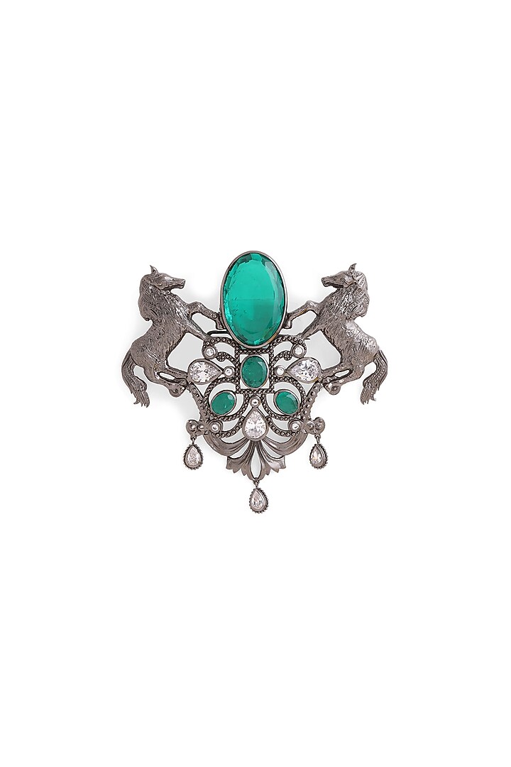 Grey Brass Horse Brooch by Cosa Nostraa at Pernia's Pop Up Shop