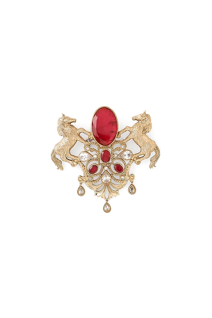 Gold Brass Horse Brooch by Cosa Nostraa at Pernia's Pop Up Shop