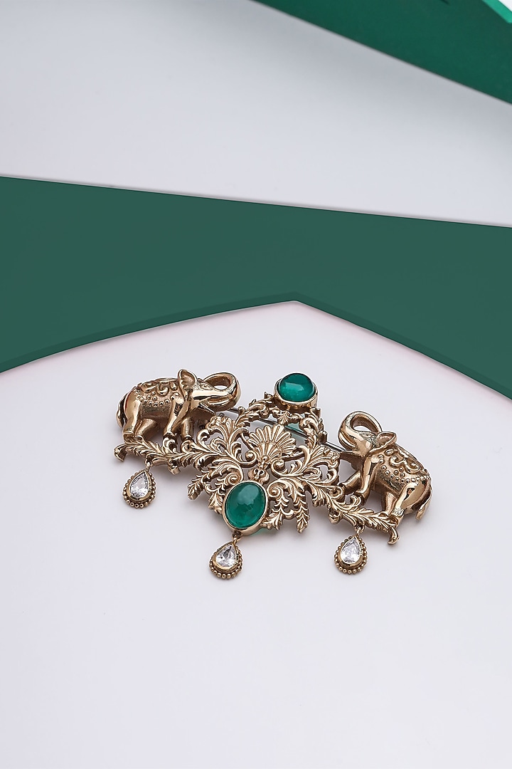 Gold Brass Elephant Brooch by Cosa Nostraa at Pernia's Pop Up Shop