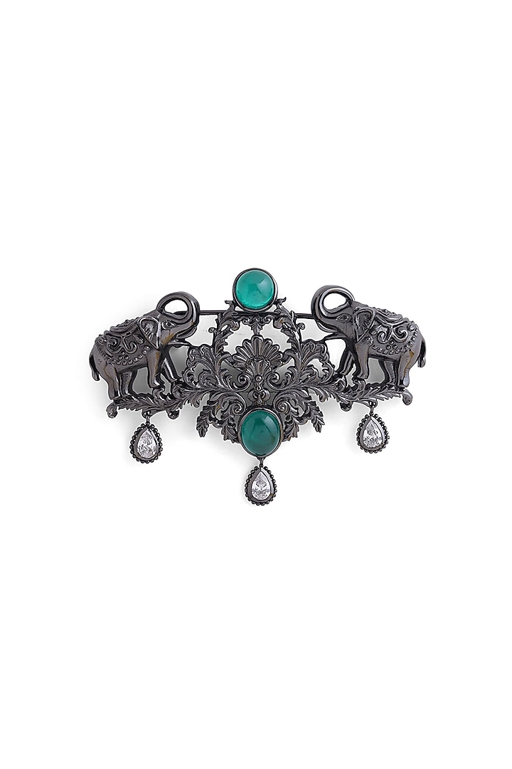 Grey Brass Elephant Brooch by Cosa Nostraa at Pernia's Pop Up Shop