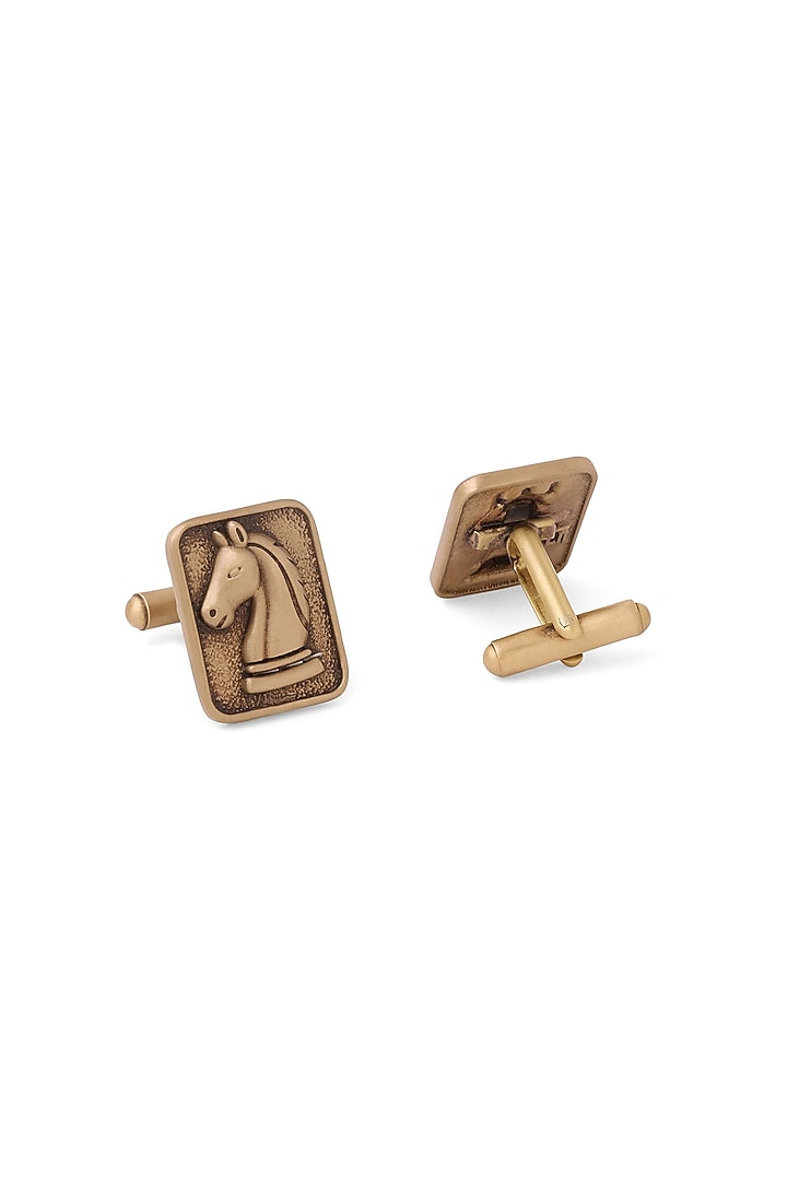 Oxidised Antique Gold Brass Cufflinks (Set Of 2) by Cosa Nostraa at Pernia's Pop Up Shop