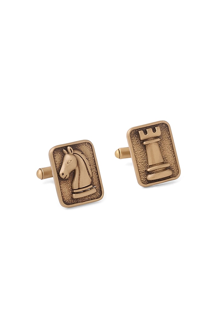 Oxidised Antique Gold Brass Cufflinks (Set Of 2) by Cosa Nostraa at Pernia's Pop Up Shop