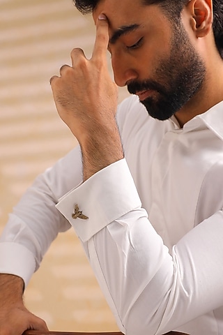 Oxidised Antique Gold Brass Cufflinks (Set Of 2) by Cosa Nostraa
