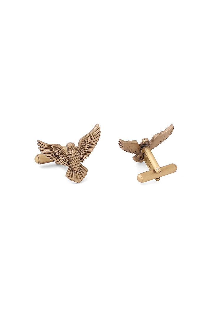 Oxidised Antique Gold Brass Cufflinks (Set Of 2) by Cosa Nostraa at Pernia's Pop Up Shop