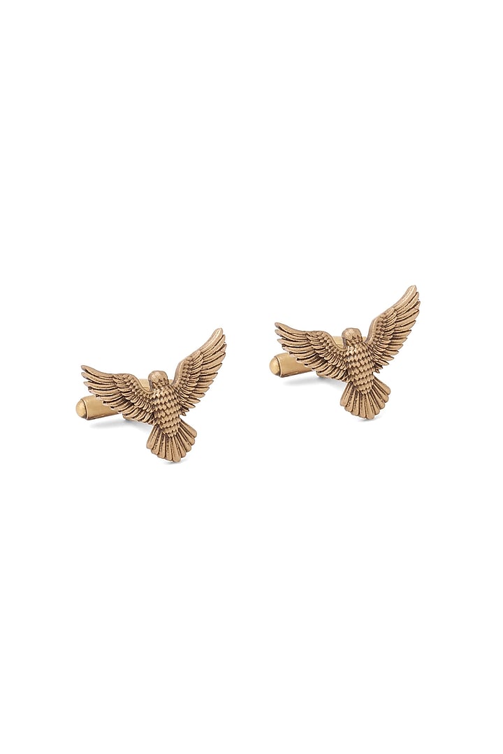 Oxidised Antique Gold Brass Cufflinks (Set Of 2) by Cosa Nostraa at Pernia's Pop Up Shop