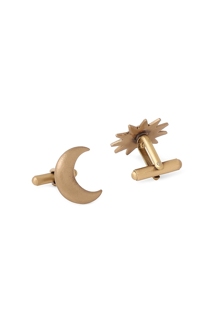 Oxidised Antique Gold Brass Cufflinks (Set Of 2) by Cosa Nostraa at Pernia's Pop Up Shop