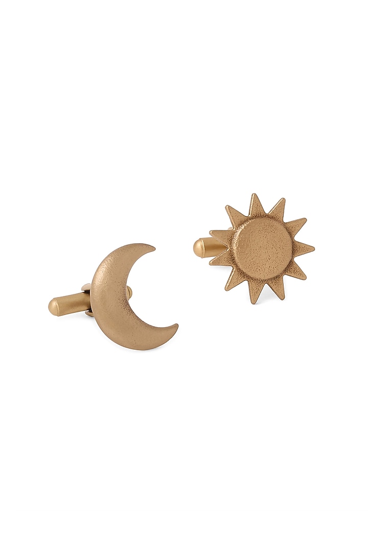 Oxidised Antique Gold Brass Cufflinks (Set Of 2) by Cosa Nostraa at Pernia's Pop Up Shop