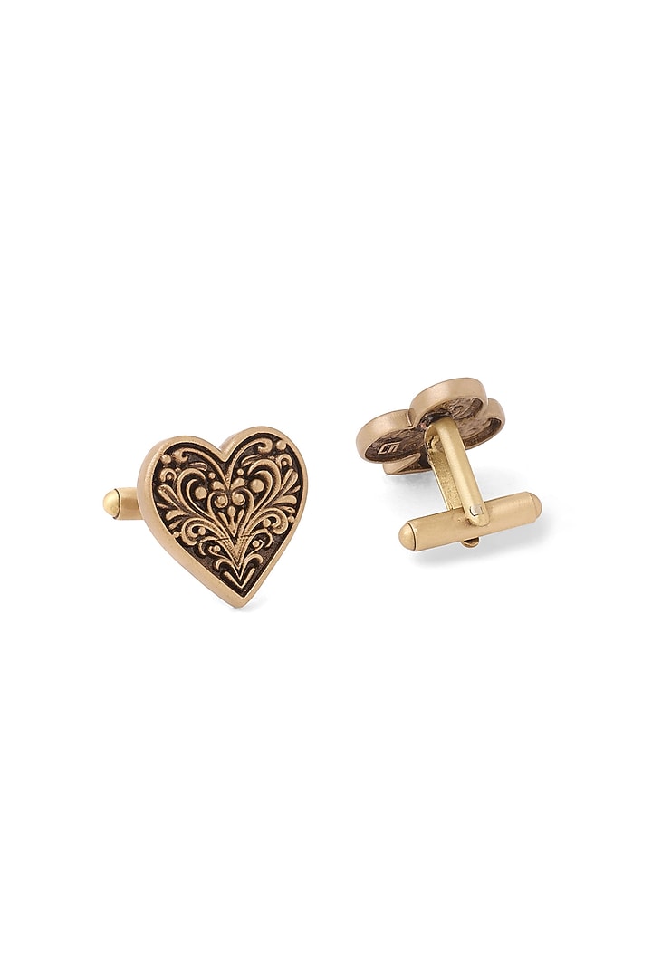 Oxidised Antique Gold Brass Cufflinks (Set Of 2) by Cosa Nostraa at Pernia's Pop Up Shop