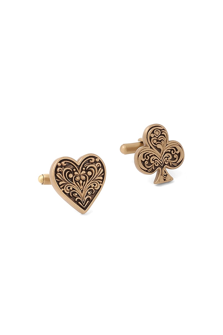 Oxidised Antique Gold Brass Cufflinks (Set Of 2) by Cosa Nostraa at Pernia's Pop Up Shop
