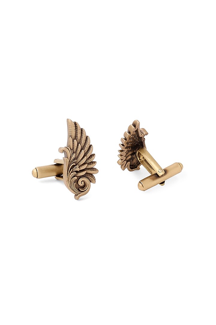 Oxidised Antique Gold Brass Cufflinks (Set Of 2) by Cosa Nostraa at Pernia's Pop Up Shop