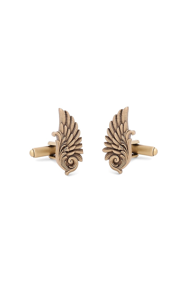 Oxidised Antique Gold Brass Cufflinks (Set Of 2) by Cosa Nostraa at Pernia's Pop Up Shop