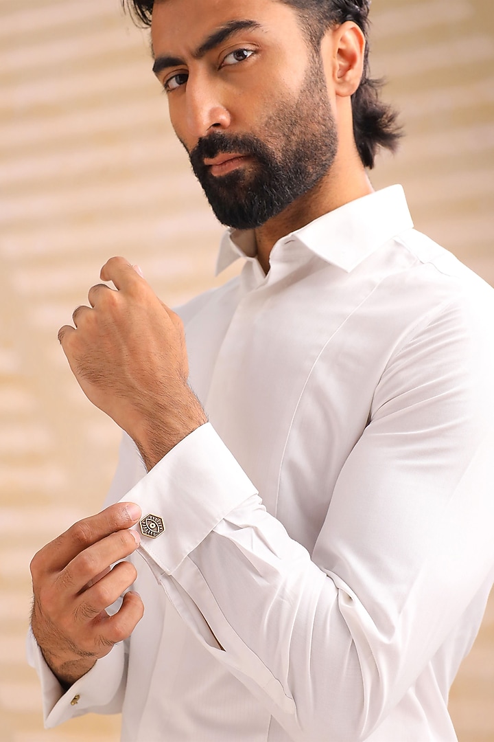 Oxidised Antique Gold Brass Cufflinks (Set Of 2) by Cosa Nostraa at Pernia's Pop Up Shop