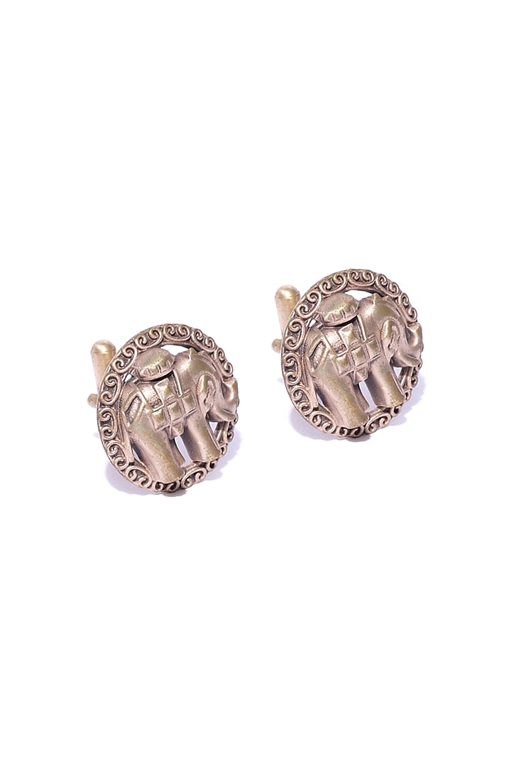 Antique Gold Elephant Cufflinks by Cosa Nostraa
