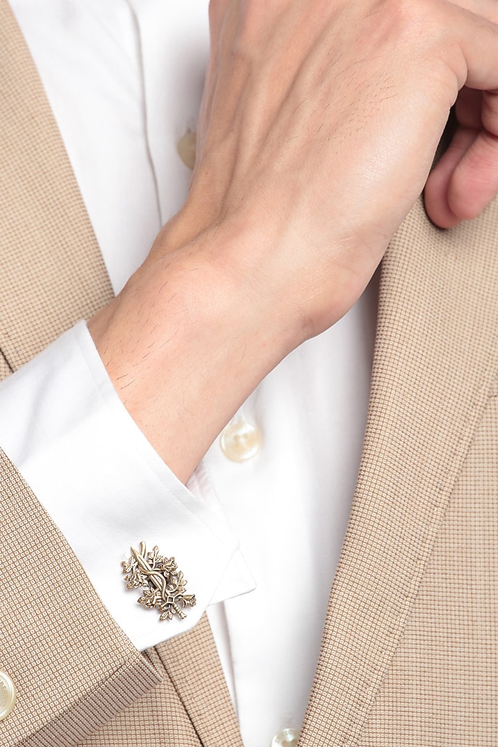 Antique Gold Medieval Cufflinks With Brooch by Cosa Nostraa at Pernia's Pop Up Shop