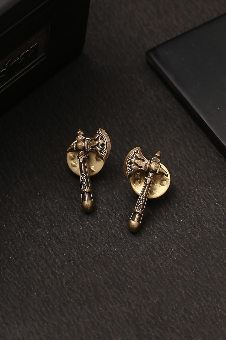 Antique Gold Battle Axe Collar Tips by Cosa Nostraa at Pernia's Pop Up Shop