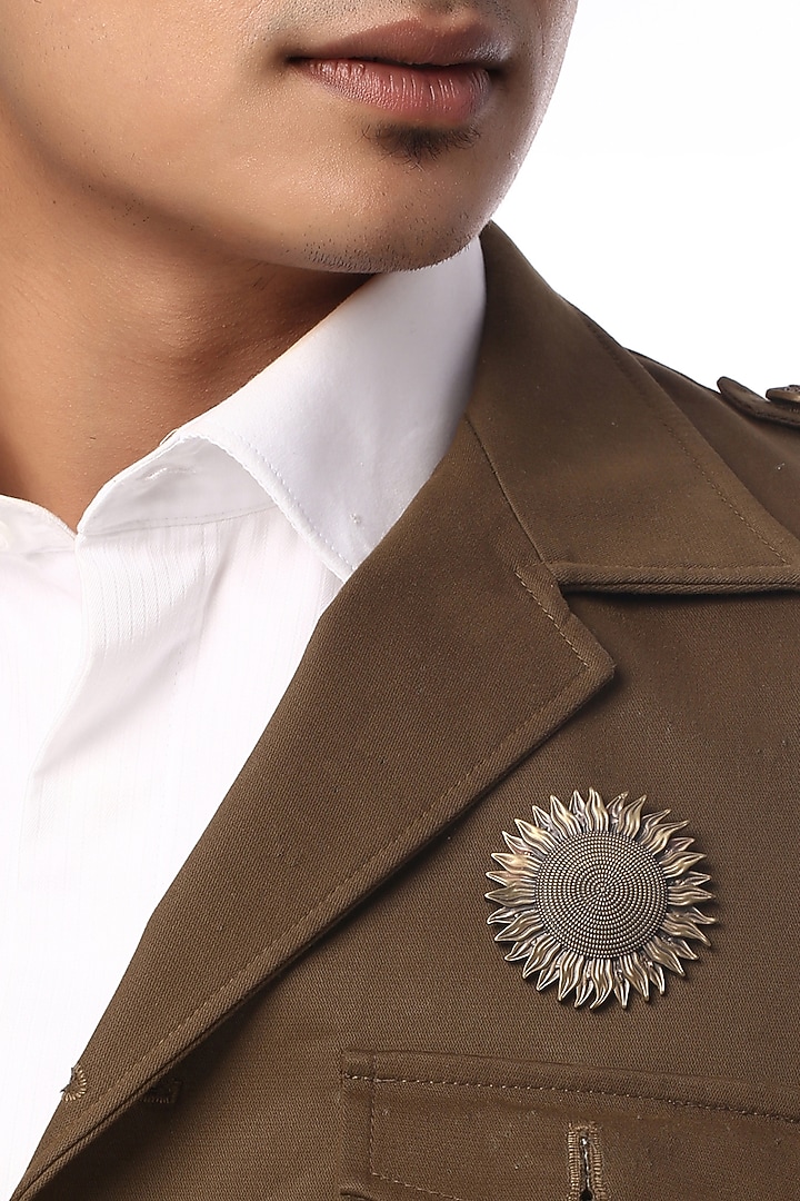 Antique Gold Sunflower Brooch by Cosa Nostraa at Pernia's Pop Up Shop